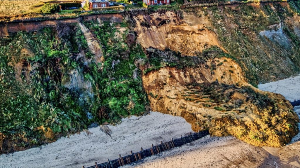 Mundesley: People urged to avoid area after cliff collapse in Norfolk